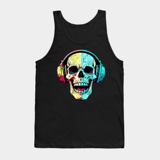 skull and headphones Tank Top